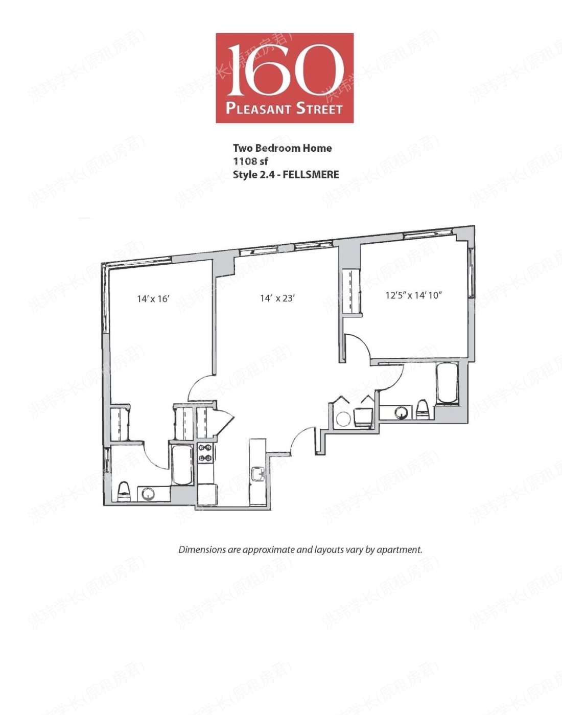 160 Pleasant Street Apartments公寓