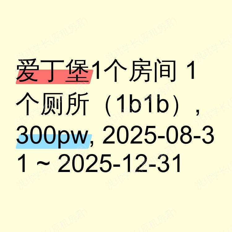爱丁堡求租