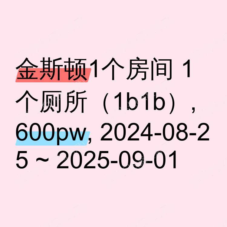 金斯顿求租
