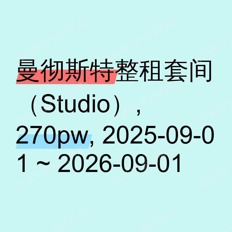 曼彻斯特求租