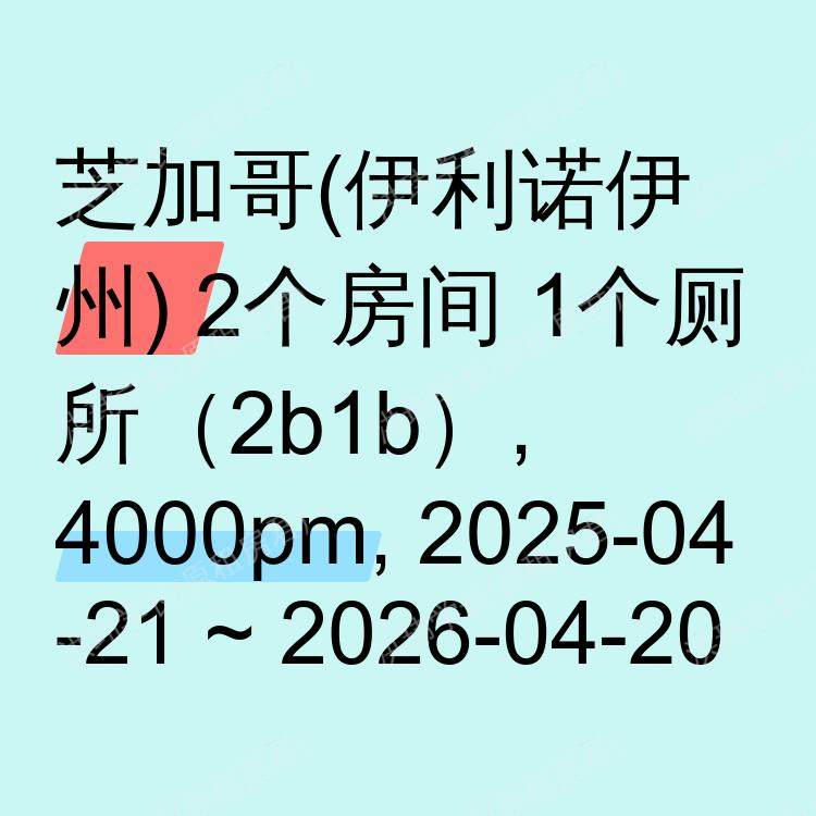 芝加哥(伊利诺伊州)求租
