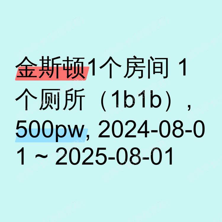 金斯顿求租
