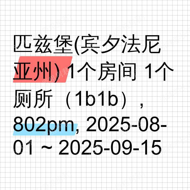匹兹堡(宾夕法尼亚州)求租