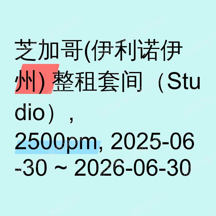芝加哥(伊利诺伊州)求租