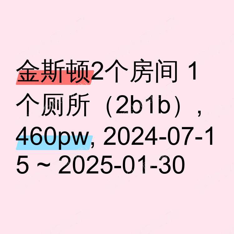 金斯顿求租