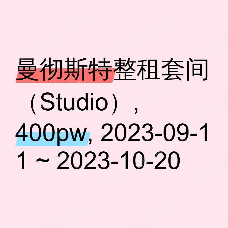 曼彻斯特求租