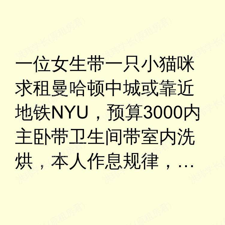 纽约(纽约州)求租