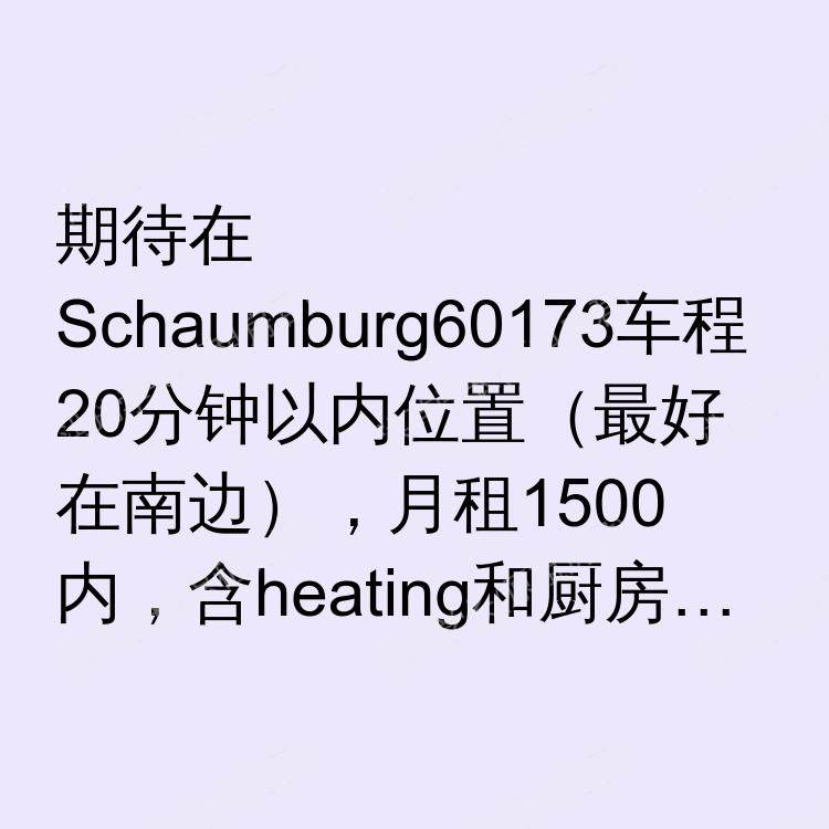 芝加哥(伊利诺伊州)求租