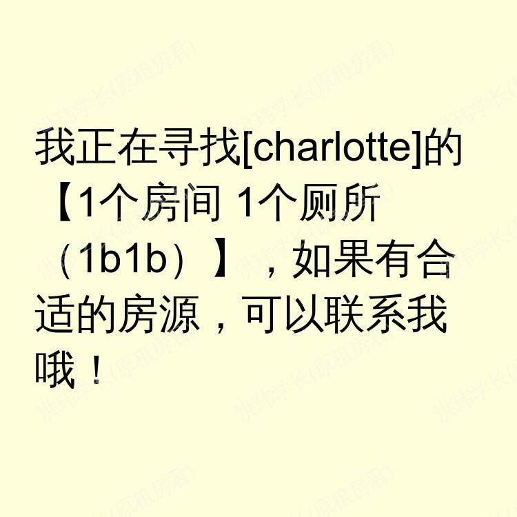 夏洛特(北卡罗来纳州)求租