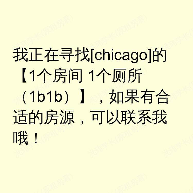 芝加哥(伊利诺伊州)求租