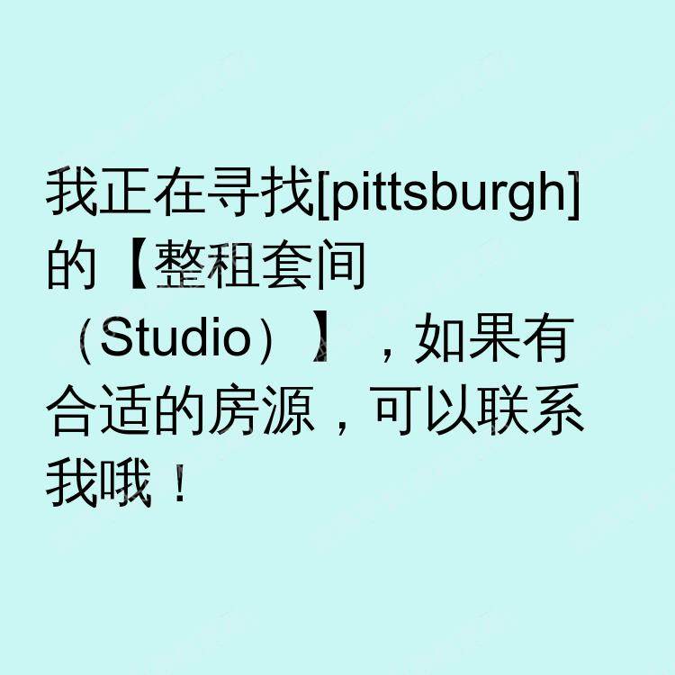匹兹堡(宾夕法尼亚州)求租