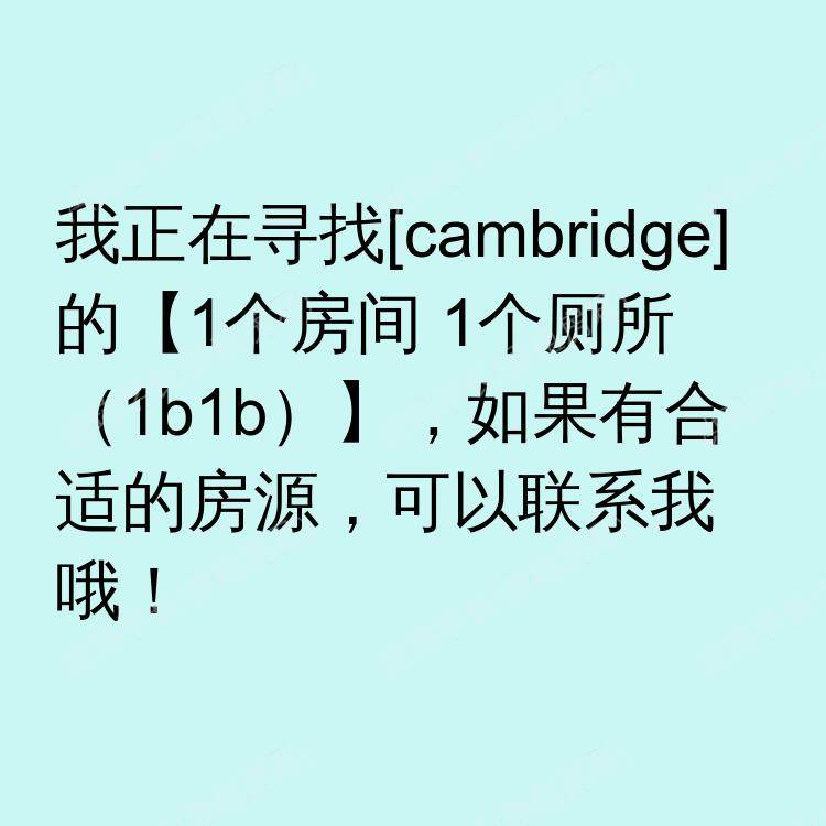 剑桥求租