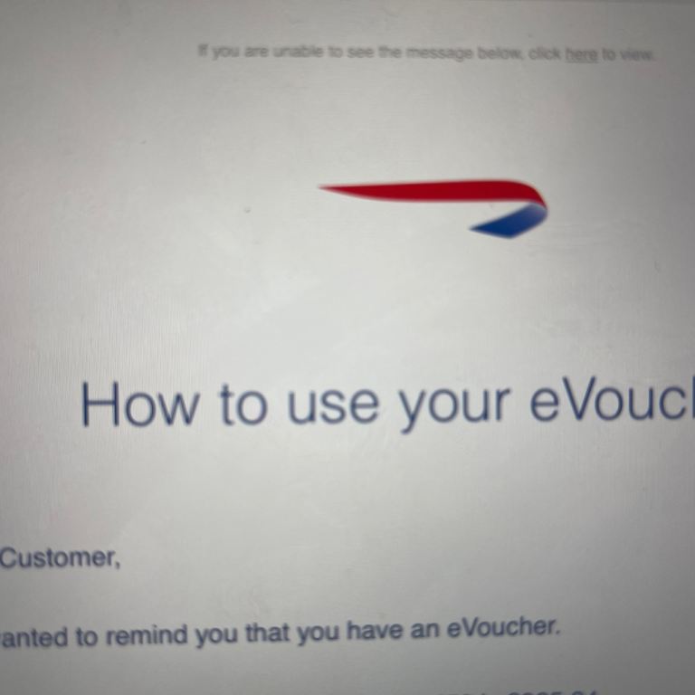 英国航空电子代金券