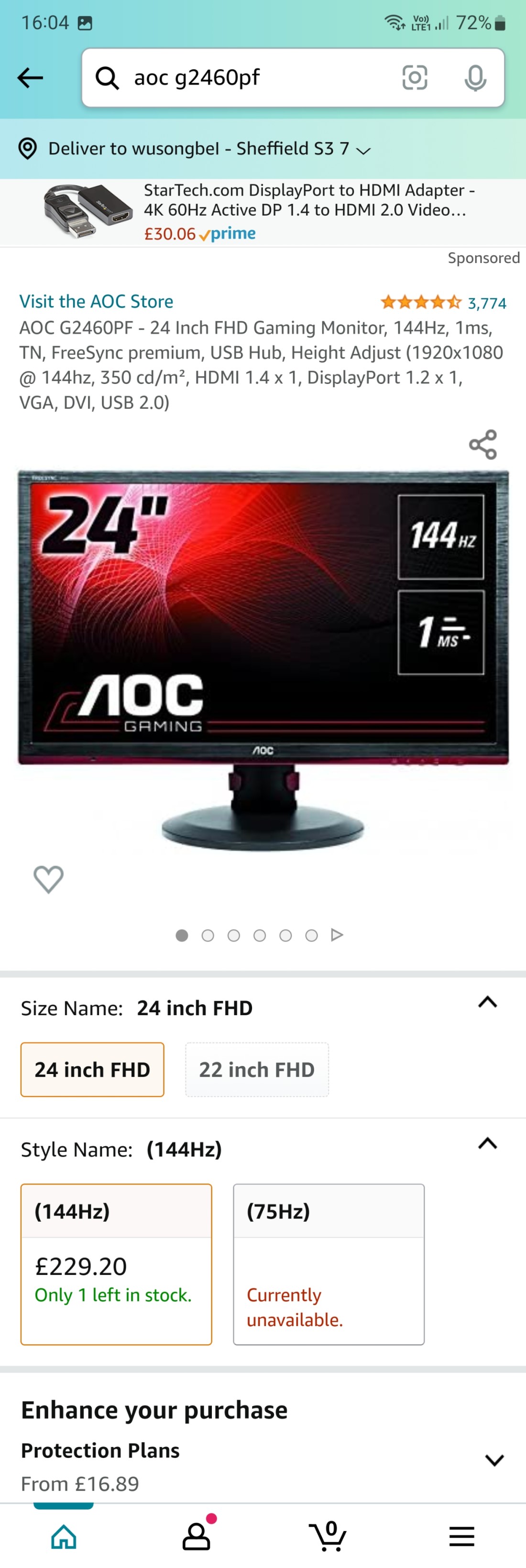 aoc g2460pf